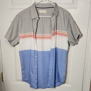 Aeropostale Gray and Blue Casual Button Down Shirt